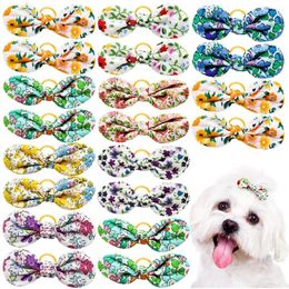 Dog Apparel 10PCS Puppy Hair Bowknot Spring Pet Headwear Small Bows Rubber Bands Supplies Grooming Accessories