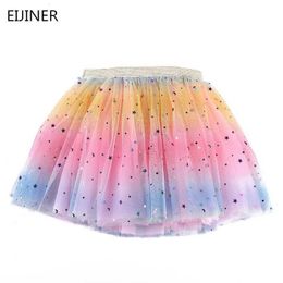tutu Dress Kids Girls Skirts Baby Star Glitter Dance Tutu Skirt For Girl Sequin 3 Layers Tulle Toddler Pettiskirt Children Chiffon 0-8T d240507