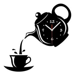 Clocks Creative Coffee Cup Teapot Wall Clock 3D Acrylic Kettle Shaped Wall Clocks for Office Home Kitchen Dining Living Room Decoration