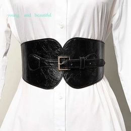 Belts Women Luxury Ladies Wide Waist Pin Buckle Belt Punk Style Rivet Designer PU Elastic Band Stretch 3611