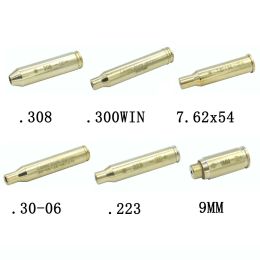 Optics Red Laser Bore Sight Brass Boresight Cal Cartridge Bore Sighter for Scope Adjustment .223 .308 9mm 7.62x39 12ga with Battery