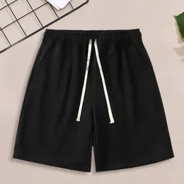 Men's Shorts Men Solid Colour Summer Athletic With Elastic Drawstring Waist Pockets For Running Wide Leg Suede