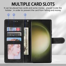 Cell Phone Cases Wallet Skin-friendly Card Slot Stand Magnetic Flip Leather Case For Galaxy S23 FE S22 Ultra S21 Plus S20 S10 S9 S8 Cover