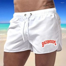 Men's Shorts Beach Trunks Summer Swim Gym Pants Quick Drying Swimming Homme Surf Ventilate Drawstring Fashion Casual Short 2024