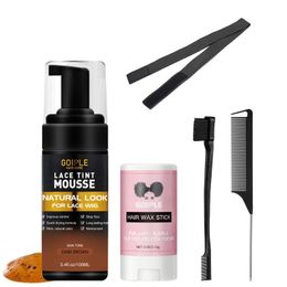 Pomades Waxes Wigs knot Colour melting hair spray wax stick suitable for womens front touch care device grid concealer lace Colouring mouse Q240506