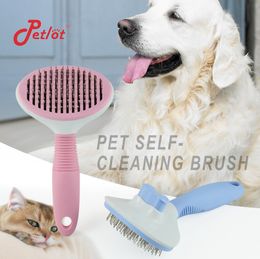 Cat Self Cleaning Slicker Brush With Button Pet Grooming Brush Amazon Selling1690077