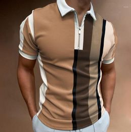 Men039s TShirts Gym Shirt Men Short Sleeve Polos Sports Striped Print Slim Fit Fitness Bodybuilding Summer Work Clothing Camis4041311