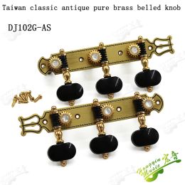Accessories Vintage Pure Copper Inlaid Shell Classical Guitar Tuning Pegs Machine Heads Tuners 3L3R Guitar Accessories HY102GAS