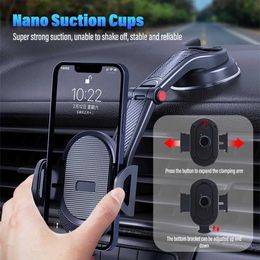 Cell Phone Mounts Holders Sucker Car Phone Holder Mount Stand GPS Telephone Mobile Cell Support For iPhone 14 13 12 11 Pro Max X 7 8 Huawei