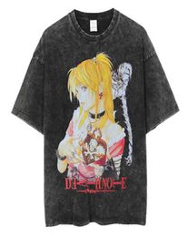 Men039s TShirts Gothic Streetwear Hip Hop Oversized T Shirt Anime Girl Printed Japanese Tops 2022 Harajuku Vintage Washed Shor5402588