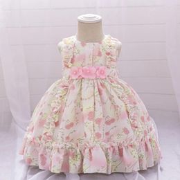 Girl Dresses Floral Printed Baby Summer Dress For Girls Toddler 1st Birthday Wedding Prom Gown Flower Party Infant Clothes