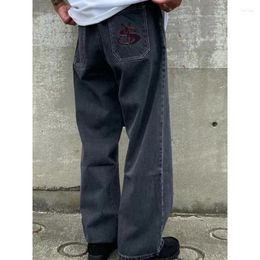 Men's Pants Y2k American Street Skateboard Letter Jeans Hip-hop Trend Men And Women Loose Washed Fashion Mid-waist Retro Wide-leg