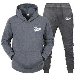 Men's Tracksuits Sets Tracksuit Hooded Sweatshirt Drawstring Pants Male Sport Hoodies Running Sportswear Men/Women Same Style Gym Clothing