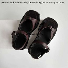 the row shoes row Designer the Dress Shoes Sandals the new version of original are women's with flat head and light sponge cake soled leather BML7