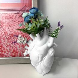 Vases Resin Art Vase With Dried Flower Ornament Anatomical Heart Design For Unique Home Decor Ideal Living Room