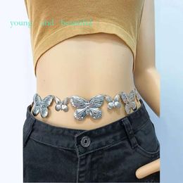 Belts Butterfly Tassel Body Chain Waist Belt Adjustable Metal Hook Three-Dimensional Hollow Bohemian Style 6906