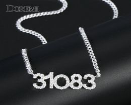 DOREMI Crystal Pendant Letters Necklace for Women Custom Jewellery Custom Name Necklaces Personalised Zirconia iced out pendant T1914801105