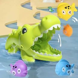 Bath Toys Kids Bathroom Shower Toy Crocodile Eating Little Fish Game Puzzle Bath Toy for Boys Girls Birthday Xmas Gift d240507