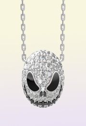 Nightmare before Christmas Skeleton Necklace Jack Skull Crystals Pendant Women Witch Necklace Goth Gothic Jewelry Whole J1218737517823073