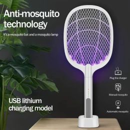Zappers Portable Electric Shocker UV Light Mosquitos Killer Lamp USB Charging Bug Zapper Fly Trap Rechargeable Mosquito Racket Swatter