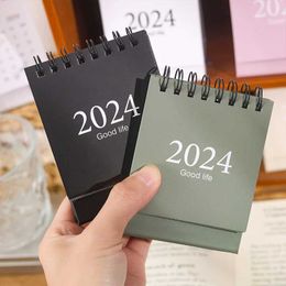 Calendar Morandi Color 2023.8-2024.12. Mini Desk Calendar With Sticker Labels Desk Standing Calendar Planner Record Office School Supplie