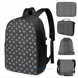 Backpack Funny Graphic Print Origami Animal Pattern USB Charge Men School Bags Women Bag Travel Laptop