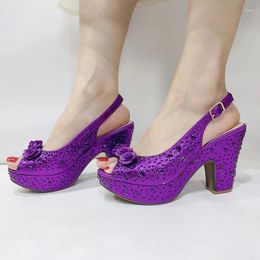 Dress Shoes Spring And Autumn Lastest Italian Design Fashion Style Ladies Shoe 2024 Nigerian In Purple Color For Party