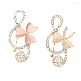 Brooches 1PCS Fashion Opal Musical Note Pins For Party Accessories Gift Women Clothing Jewelry