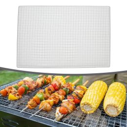 Accessories Stainless Steel BBQ Grate Mesh Net Grill Grate Grid For Camping, Field Trips, Wood Burning, Picnics Barbecue Tools