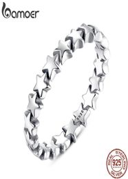 Fine Jewelrys BAMOER Genuine 925 Star For Women Wedding 100 925 Sterling Silver Stackable Finger Ring Jewellery PA71518738965