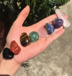 7 chakra stone Irregular Shaped Tumbled Stone Mix Amethyst with clear Rock Crystal Quartz point Mediation Chakra Stone Healing2113405