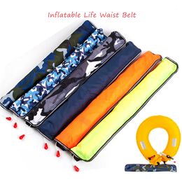 PFD Automatic Inflatable Life-saving Belt 100N Life Vest Self-inflatable Swimmer Round Buoys Rafting Safety Boating Lifejacket 240506