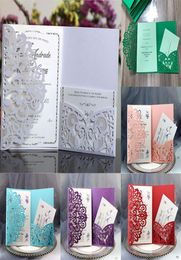 Wedding Invitation Cards Kits Spring Flower Laser Cut Pocket Bridal Invitation Card For Engagement Graduate Birthday Party Invites2889627