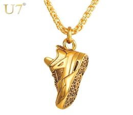 U7 Steampunk Stainless Steel Sports Shoes Pendant Necklace For Men Punk Chain Metal Choker Collares Jewelry Gifts P1186 21033127322776641