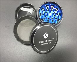 Cheap 4 Layers 63mm SharpStone grinder version 20 herb grinder Aluminium Metal Smoking Grinders Tobacco Crusher Sharp Stone herb 4057547