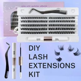 False Eyelashes Lash Extension Kit DIY Clusters Eyelash 10-16mm Curl Individual Lashes Bond And Seal Tweezers