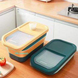 Storage Bottles Rice Container Moisture-proof Bin Capacity Foldable Box With Transparent Sliding Lid For Cereal