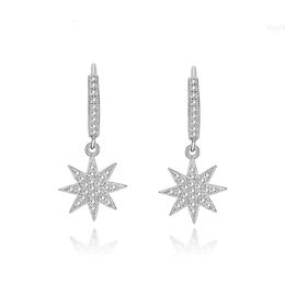 Japanese and Korean Temperament Short Rice Stud Female Pure Silver Sweet Flowers Diamond Earrings Snowflake