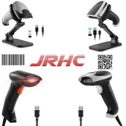 Scanners JRHC Handheld 2D Barcode Scanner, USB QR Code Scanner Wired Automatic 1D 2D&PDF417 Data Matrix Bar Code Reader Plug and Play