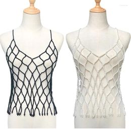 Women's Tanks Hollow Out Beads Bra TopS With Accents Versatile For Different Outfits