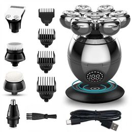 Electric Shavers 7-Blade Grooming Kit Electric Shaver For Men Head Rechargeable Electric Razor Body Beard Hair Trimmer Bald Shaving Machine Y240503