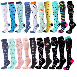 Socks Hosiery Compression Socks For Men Women 20-30mmHg Anti Fatigue Varicose Vein Nylon Sports Socks Outdoor Running Hiking Football Cycling Y240504