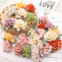 Wreaths 50pcs 5cm White Peony Artificial Silk Flower Heads For DIY Decoration Party Wedding Flowers wall Wreath Gift Box Scrapbooking