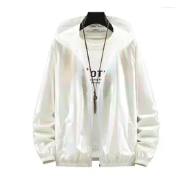 Men's Jackets Summer Colourful Reflective Sunscreen Clothing Ice Silk Ultra-thin Couple Colour Jacket Trend Gradient