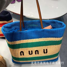 designer bag channelism celinism miuimiui Summer Lazy Popular Crowd Design Instagram Woven Vegetable Basket Contrast Design Spliced Beach Bag Women