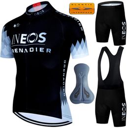 Cycling Jersey Men Set Sports Racing Bike Mens Mtb Pants INEOS Summer Clothing Man Bycicle Laser Cut Blouse Bib Maillot 240506
