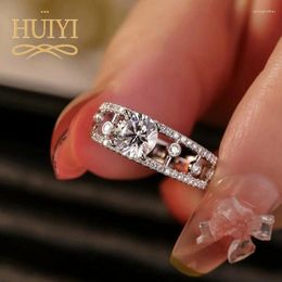 Cluster Rings Sterling Silver 1 Diamond Moissanite Wedding Women Engagement Jewelry Exquisite Fashion For