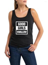 Women's Tanks Good Girls Swallow Design Sexy Slim Fit Tank Tops Wife Humour Flirty Harajuku Print Sleeveless Tee Sugar Baby BDSM Shirt