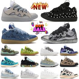 Wholesale Luxury Designer Curb Shoes Womens Mens Platform Leather Hightop Suede Flat Trainers Low OG Original Calfskin Rubber Nappa Denim Blue Venus Grey Sneakers