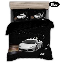 Fashionable sports car printing 3D oil Bedding Set 3 pieces large locomotive printing boy down quilt boy christmas happy gift6893247